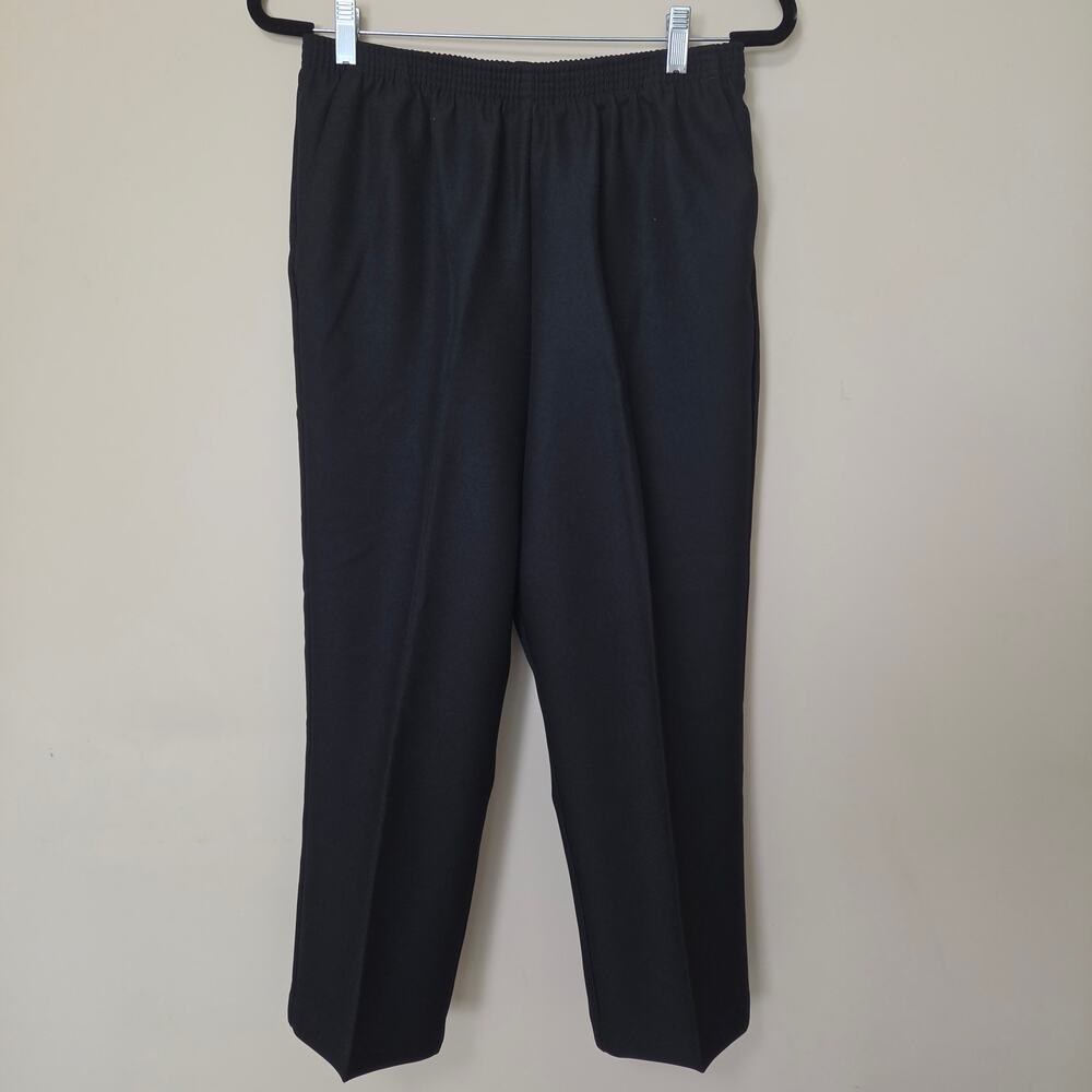 NWT Alfred Dunner Classics 10P Black Pull On Elastic Waist Straight Leg Pants